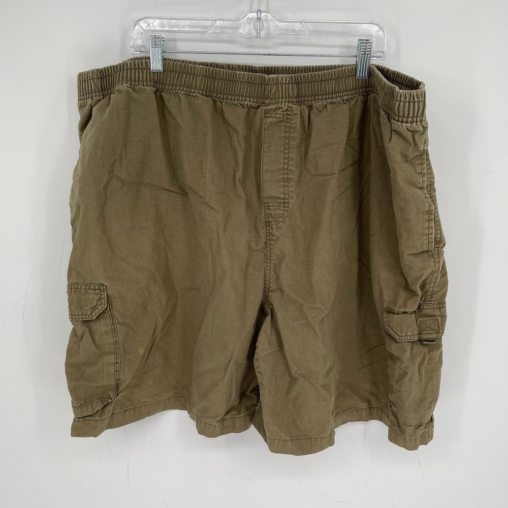 Big Dogs Men's Y2K Brown Ripstop Elastic Waist Utility Cargo Shorts Size 3X